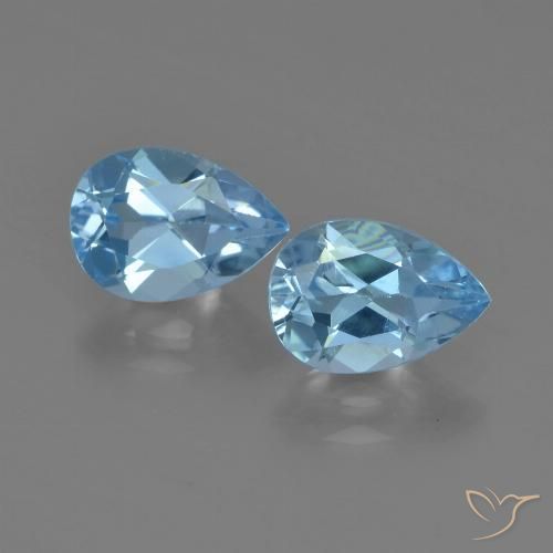 1.74ctw Natural Sky Blue Topaz, Pear Shape, VS
