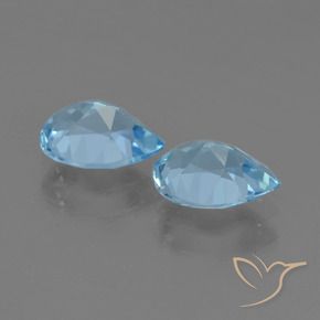 Topaz Gemstones in 7.3 x 5.1 mm Size for Sale, Topaz Stones in Sky Blue Color
