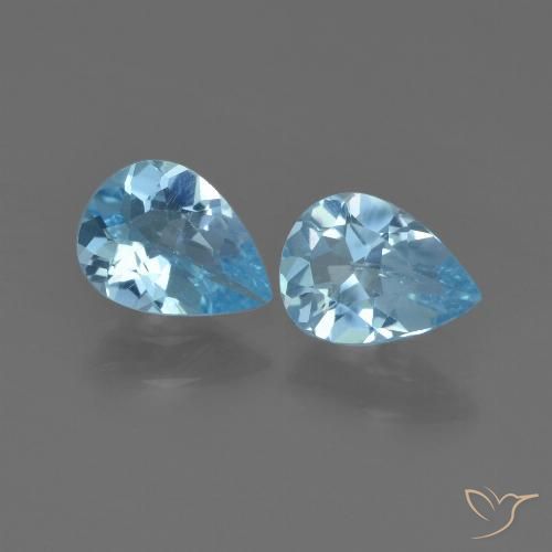 1.44ctw Natural Sky Blue Topaz, Pear Shape, VS