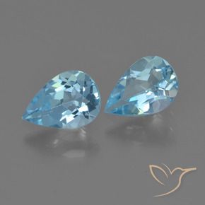 1.54 ctw Blue Topaz Stones, Natural Topaz in Pear Facet Shape for Sale