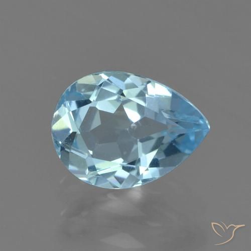 0.88ct Natural Sky Blue Topaz, Pear Shape, VS