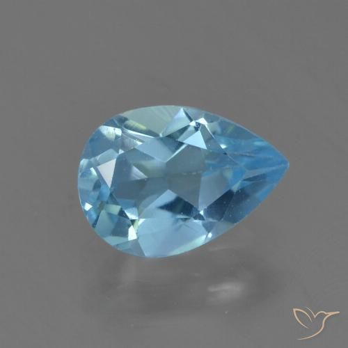 0.88ct Natural Swiss Blue Topaz, Pear Shape, VS