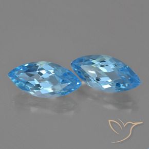 7.95 ctw Blue Topaz Stones, Natural Topaz in Marquise Facet Shape for Sale