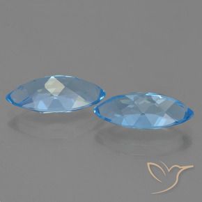 Topaz Gemstones in 15 x 7.2 mm Size for Sale, Topaz Stones in Swiss Blue Color