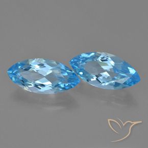 7.36 ctw Blue Topaz Stones, Natural Topaz in Marquise Facet Shape for Sale