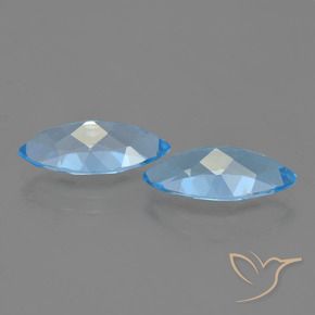 Topaz Gemstones in 15 x 7.1 mm Size for Sale, Topaz Stones in Swiss Blue Color