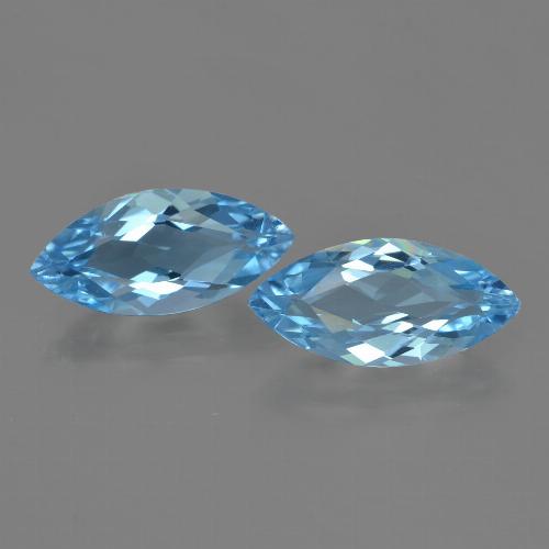 Swiss Blue Topaz Gem - 3.8ct Marquise Facet (ID: 455394)