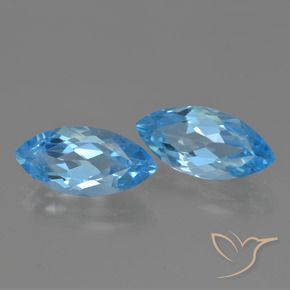 7.76 ctw Blue Topaz Stones, Natural Topaz in Marquise Facet Shape for Sale