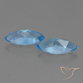 Topaz Gemstones in 15 x 7.1 mm Size for Sale, Topaz Stones in Swiss Blue Color