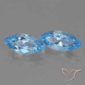 6.63 ctw Blue Topaz Stones, Natural Topaz in Marquise Facet Shape for Sale