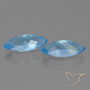 Topaz Gemstones in 14.8 x 7.1 mm Size for Sale, Topaz Stones in Swiss Blue Color