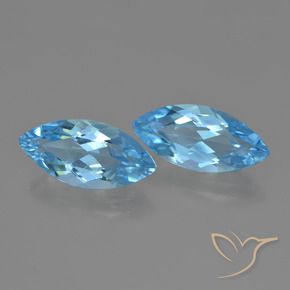7.05 ctw Blue Topaz Stones, Natural Topaz in Marquise Facet Shape for Sale