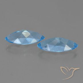 Topaz Gemstones in 14.9 x 7.1 mm Size for Sale, Topaz Stones in Swiss Blue Color