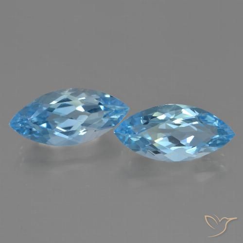 7.39ctw Natural Swiss Blue Topaz, Marquise, VVS-VS