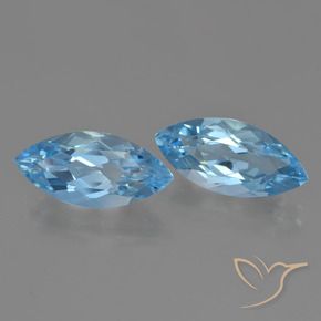 7.39 ctw Blue Topaz Stones, Natural Topaz in Marquise Facet Shape for Sale
