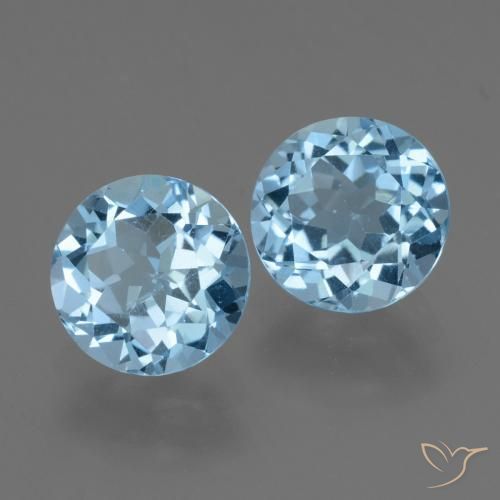 4.57 ctw Blue Topaz Stones, Natural Topaz in Round Facet Shape for Sale