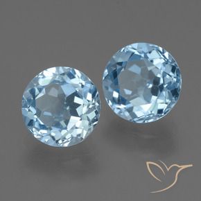 4.58 ctw Blue Topaz Stones, Natural Topaz in Round Facet Shape for Sale