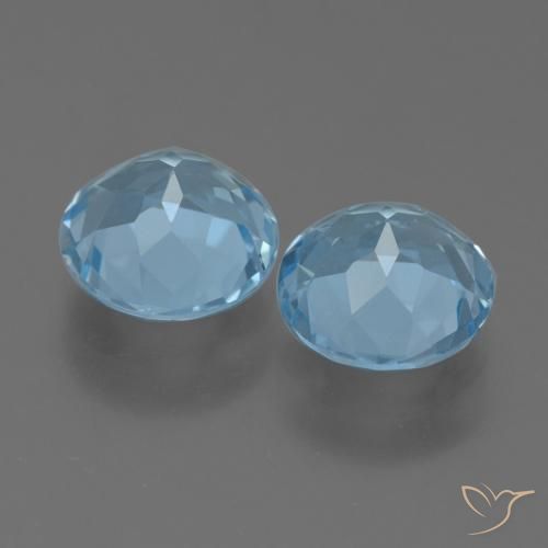 Topaz Gemstones in 8 mm (calibrated) Size for Sale, Topaz Stones in Swiss Blue Color