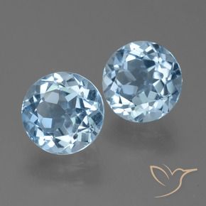 4.67 ctw Blue Topaz Stones, Natural Topaz in Round Facet Shape for Sale