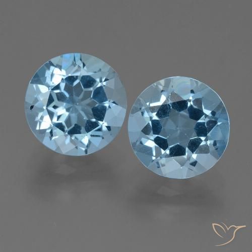 4.74ctw Natural Sky Blue Topaz, Round, VS
