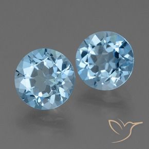 4.74 ctw Blue Topaz Stones, Natural Topaz in Round Facet Shape for Sale