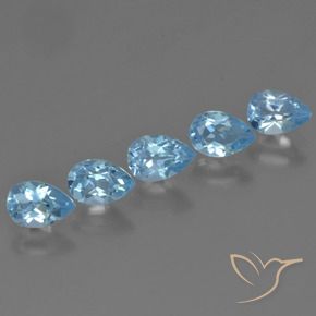 2.82 ctw Blue Topaz Stones, Natural Topaz in Pear Facet Shape for Sale