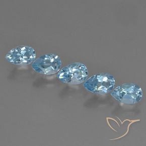 2.90 ctw Blue Topaz Stones, Natural Topaz in Pear Facet Shape for Sale