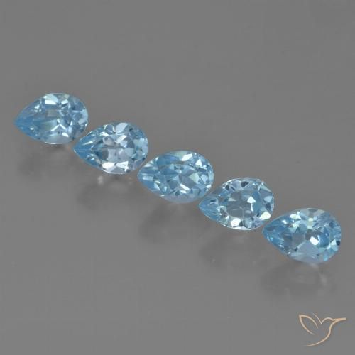 3.16ctw Natural Sky Blue Topaz, Pear Shape, VS