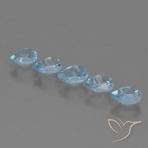 Topaz Gemstones in 6 x 4.3 mm Size for Sale, Topaz Stones in Sky Blue Color