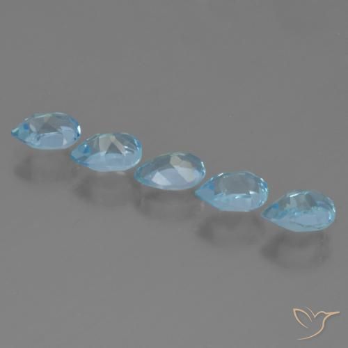 Topaz Gemstones in 6 x 4 mm (calibrated) Size for Sale, Topaz Stones in Swiss Blue Color