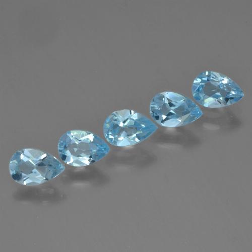 Baby Blue Топаз Камень - 0.5ct Фасетная Груша (ID: 455432)