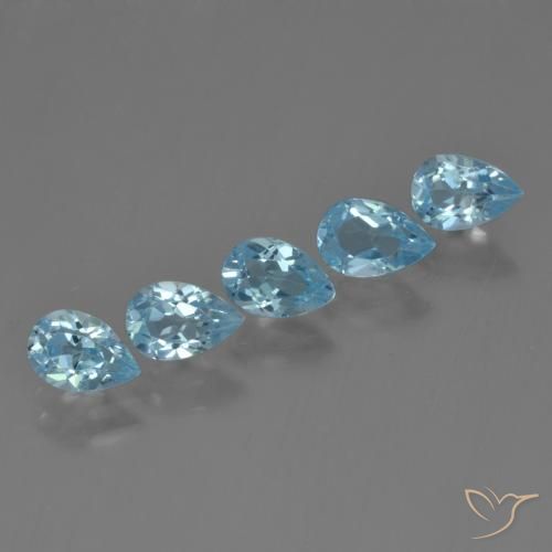 2.79 ctw Blue Topaz Stones, Natural Topaz in Pear Facet Shape for Sale