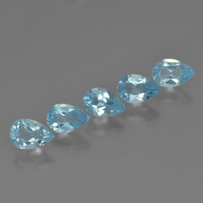 Medium Blue Topas Edelstein - 0.5ct Birnen Schliff (ID: 455436)