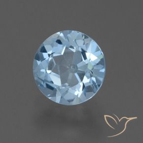 2.36 ct Blue Topaz Stone, Natural Topaz in Round Facet Shape for Sale
