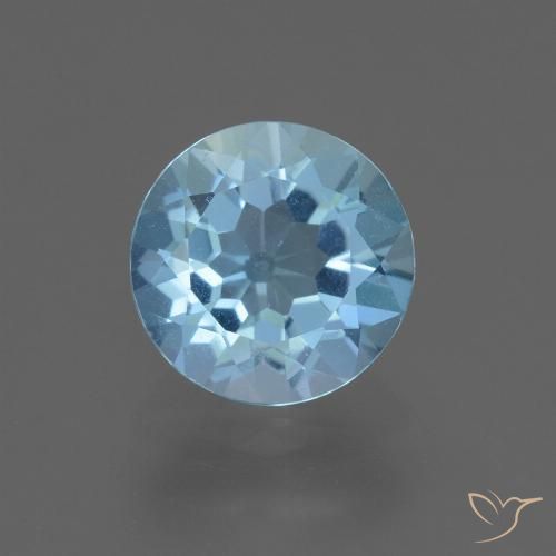 2.23 ct Loose Sky Blue Topaz, 8.1 mm Round Cut From Brazil, Photo A
