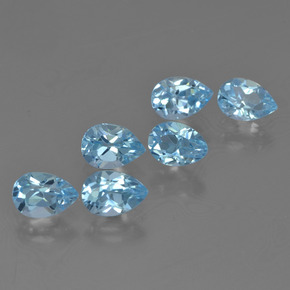 Light Cyan Blue Топаз Камень - 0.5ct Фасетная Груша (ID: 455452)