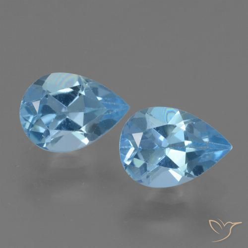 1.67ctw Natural Swiss Blue Topaz, Pear Shape, VS