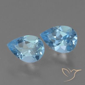 1.67 ctw Blue Topaz Stones, Natural Topaz in Pear Facet Shape for Sale