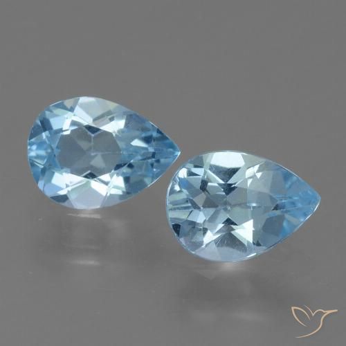 1.55 ct Sky Blue Topaz, 7.1 x 5.2 mm Pear Cut From Brazil, Photo A