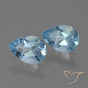 1.69 ctw Blue Topaz Stones, Natural Topaz in Pear Facet Shape for Sale