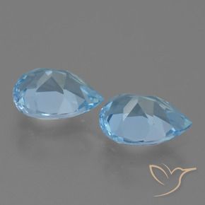 Topaz Gemstones in 7.3 x 5.2 mm Size for Sale, Topaz Stones in Sky Blue Color