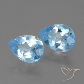 1.57 ctw Blue Topaz Stones, Natural Topaz in Pear Facet Shape for Sale