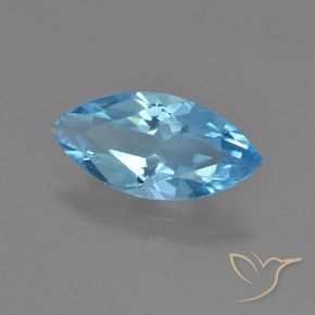 3.08 ct Blue Topaz Stone, Natural Topaz in Marquise Facet Shape for Sale