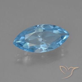 3.81 ct Blue Topaz Stone, Natural Topaz in Marquise Facet Shape for Sale