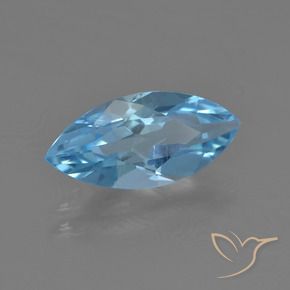 3.25 ct Blue Topaz Stone, Natural Topaz in Marquise Facet Shape for Sale