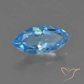 3.65 ct Blue Topaz Stone, Natural Topaz in Marquise Facet Shape for Sale