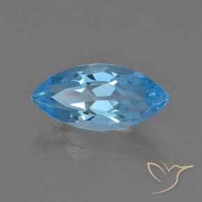 4.05 ct Blue Topaz Stone, Natural Topaz in Marquise Facet Shape for Sale