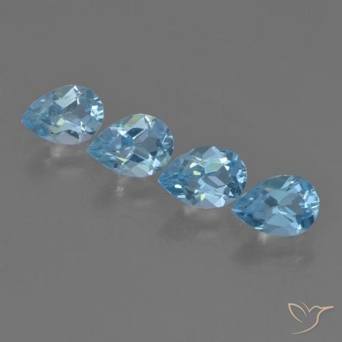 2.97ctw Natural Sky Blue Topaz, Pear Shape, VVS-VS
