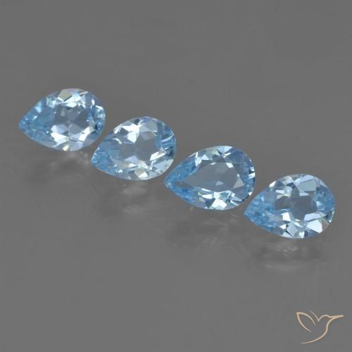 2.72ctw Natural Swiss Blue Topaz, Pear Shape, VVS-VS