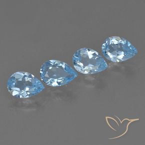 2.72 ctw Blue Topaz Stones, Natural Topaz in Pear Facet Shape for Sale